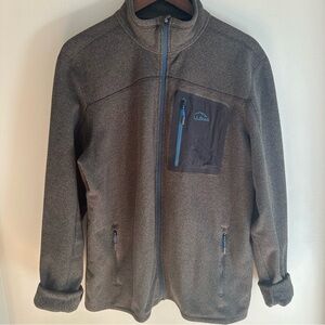 L.L. Bean Men's Gray Fleece Jacket Slightly Fitted Large Soft Comfortable